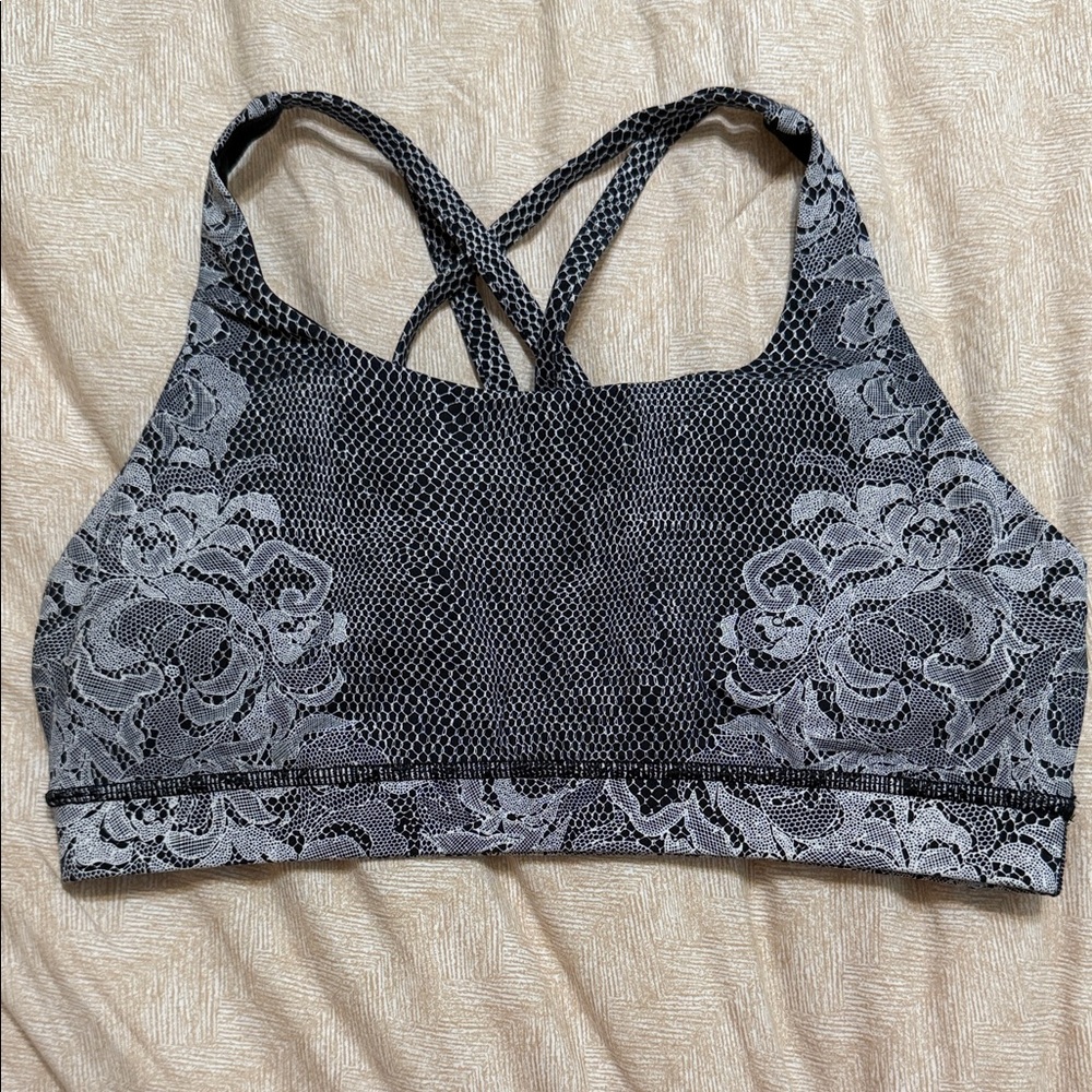 Lululemon Athletica Black and Gray Lace Sports Bra